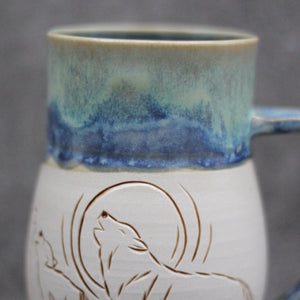 Coastal Wolf Mug - 16oz - Tidal Sunrise