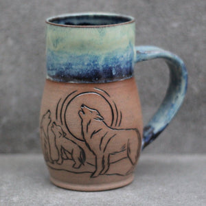 Coastal Wolf Mug - 16oz - Tidal Sunrise