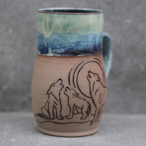 Coastal Wolf Mug - 16oz - Tidal Sunrise