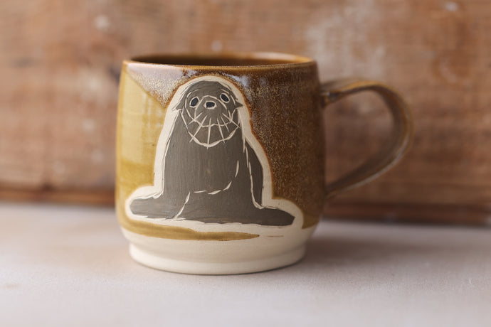 Fur Seal Mug - 14oz - Honey