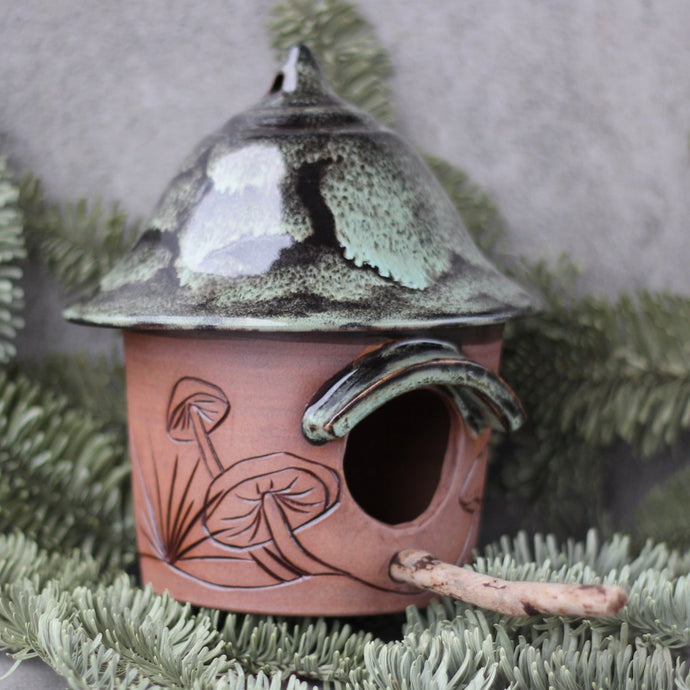 Mushroom Birdhouse - Late Night Lichen